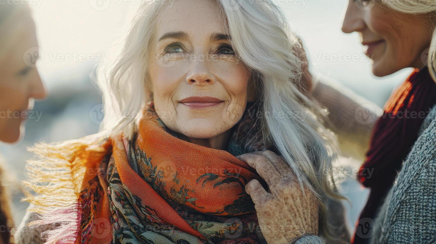 Celebrating Senior Women's Friendship A Portrait of Graceful Aging and Genuine Connection, showcasing the beauty of mature companionship and the joy of shared experiences Witness the radiant smiles photo