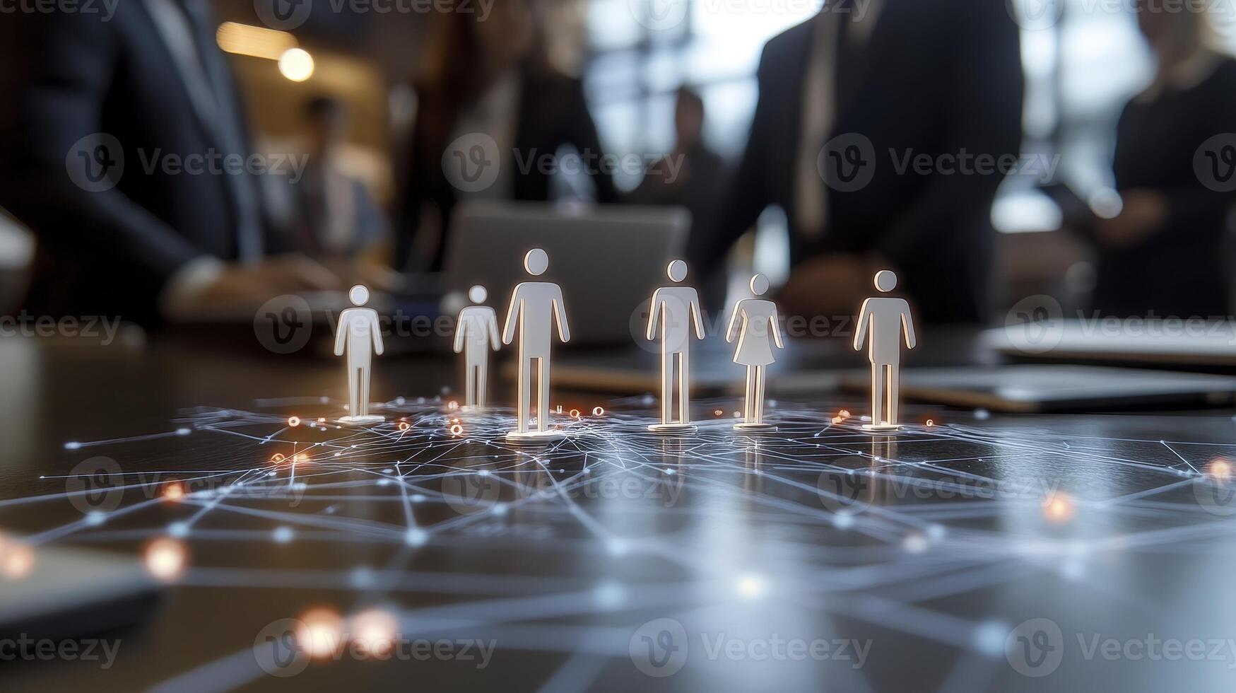Visualize connections and collaboration with this professional team dynamic imagery Explore the interconnectedness of teamwork, innovation, and successful business strategies through captivating photo