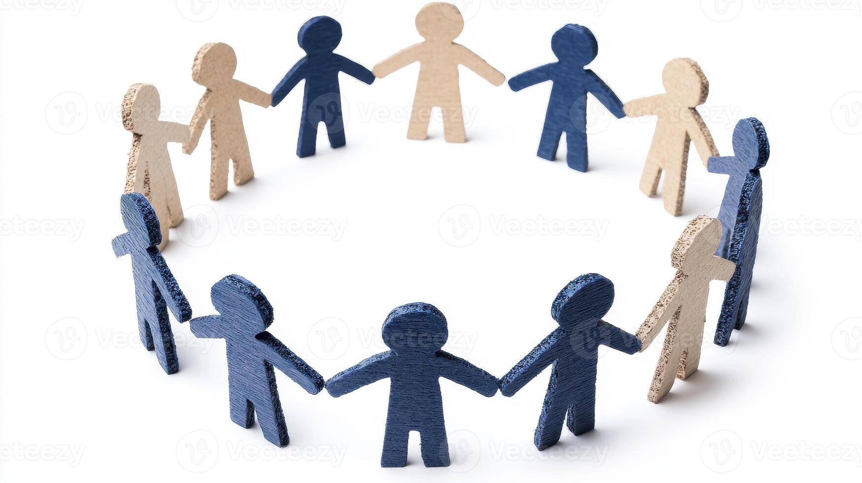 Unity in Diversity A Symbol of Collaboration, illustrating a group of interconnected people standing together in a circle, representing teamwork and mutual support This Image symbolizes harmony and photo