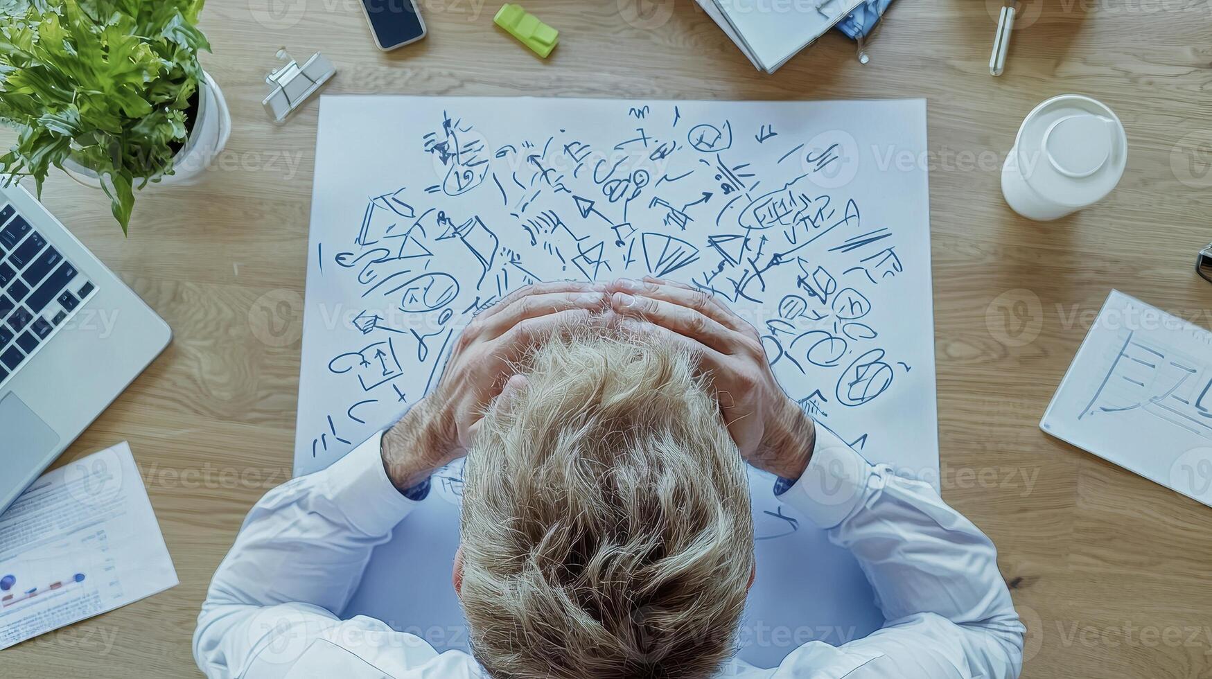Stressed Professional Overwhelmed by Business Challenges Exploring burnout symptoms, mental health struggles in the workplace, and effective stress management techniques Understand the impact of photo
