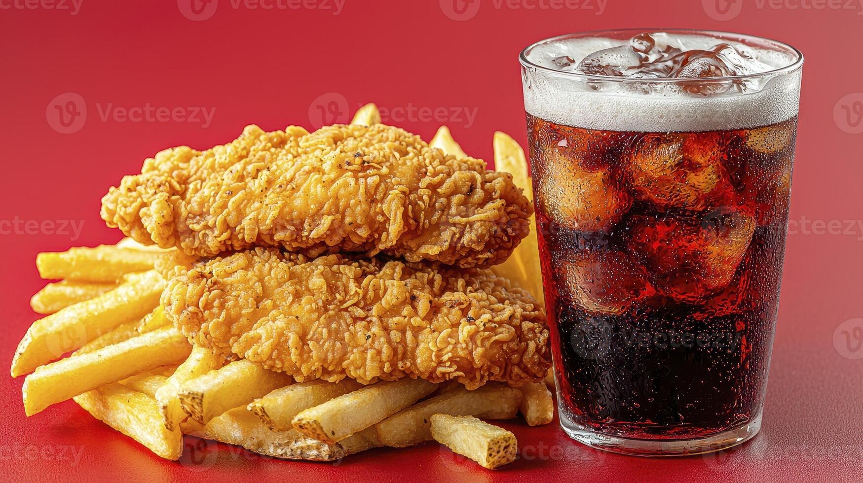 Crispy Chicken Tenders with Fries and Cola photo