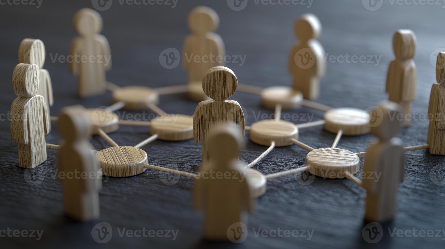 Wooden Figures Network Teamwork and Connection photo