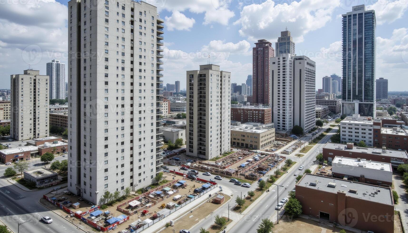Urban Landscape Photography Showcasing Modern Architecture and Cityscapes, a Captivating Aerial View of Skyscrapers, High-Rise Buildings, and Metropolitan Life This Image Highlights the Beauty of photo