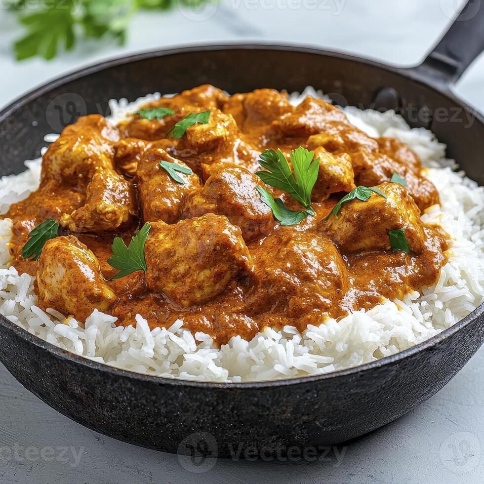 Indulge in the rich and authentic flavors of homemade Chicken Tikka Masala, a culinary masterpiece featuring tender pieces of chicken simmered in a creamy, tomato-based sauce infused with aromatic photo