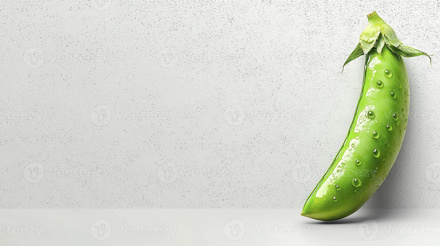 Fresh Green Pea Pod Isolated on White Background, High Resolution Stock Photo for Healthy Eating and Vegan Recipes Close-up Image of Organic Pea with Natural Texture, Ideal for Food Blogs and