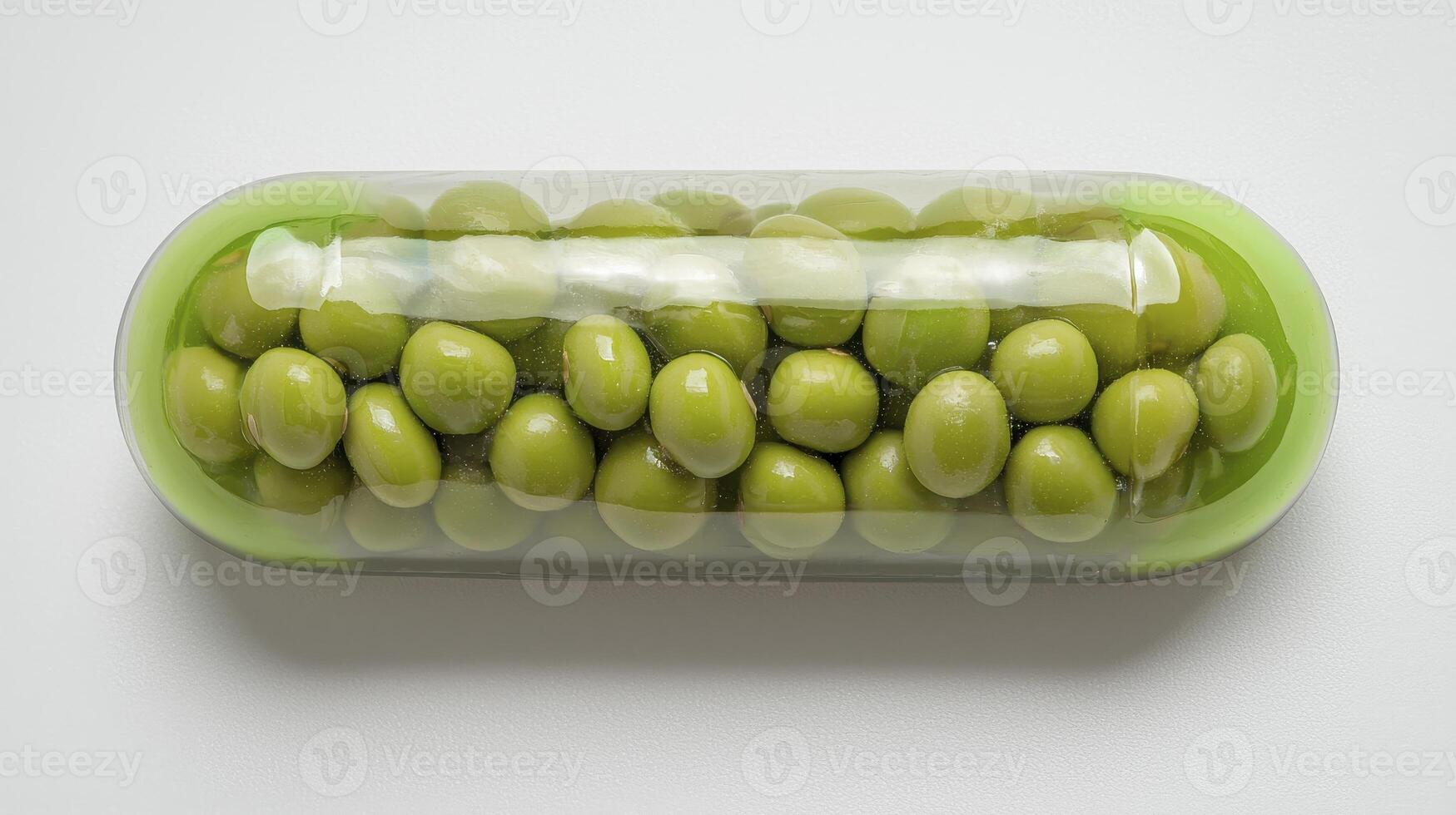 Exploring the Concept of Nutritional Supplements A Close-Up View of a Capsule Filled with Green Pellets, Symbolizing Healthy Eating Habits, Dietary Intake, Vitamin Absorption, and the Growing Trend photo