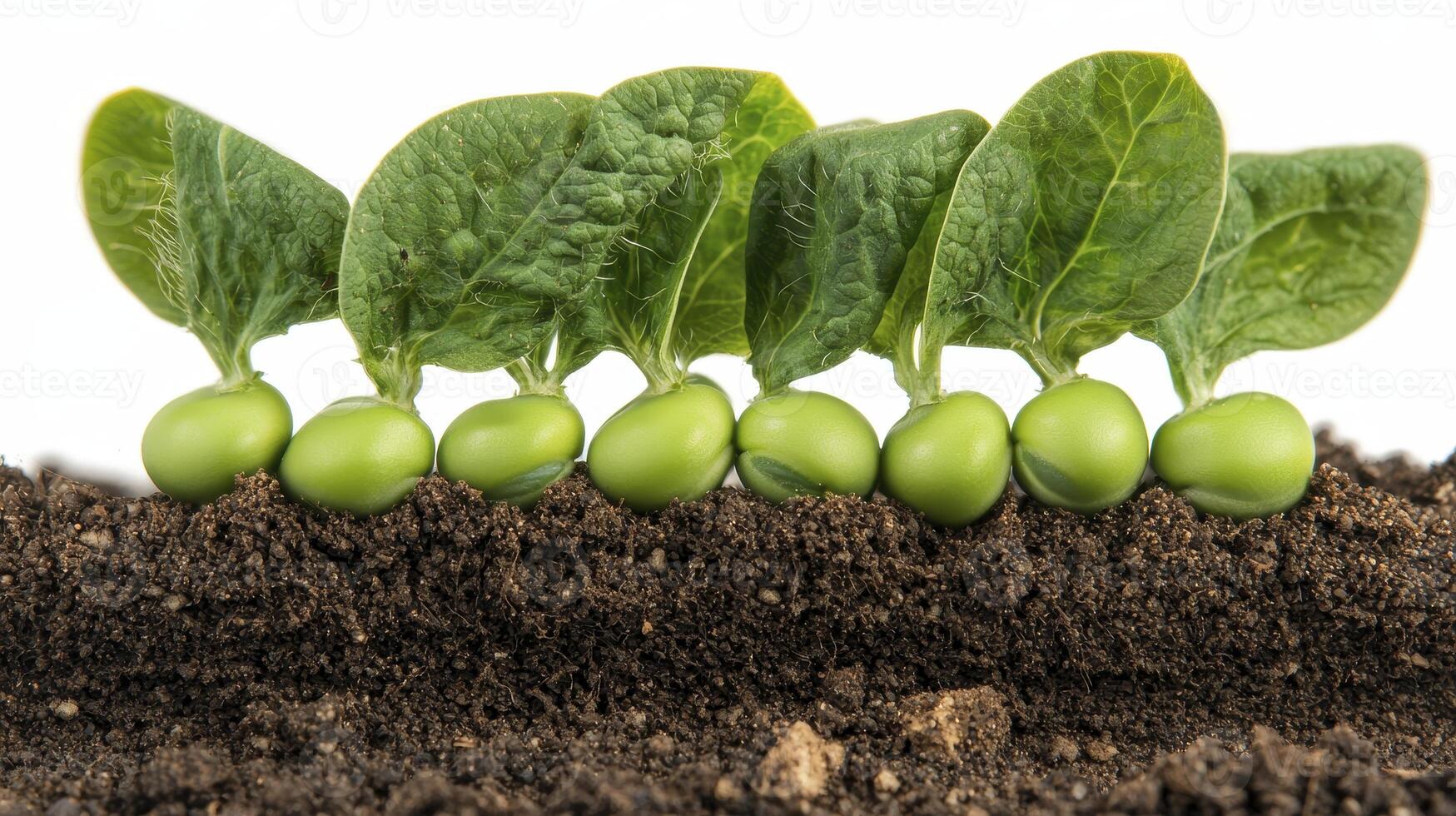Explore the wonders of nature with this captivating close-up image of vibrant green sprouts emerging from rich, fertile soil, capturing the essence of new beginnings and sustainable growth, a symbol photo