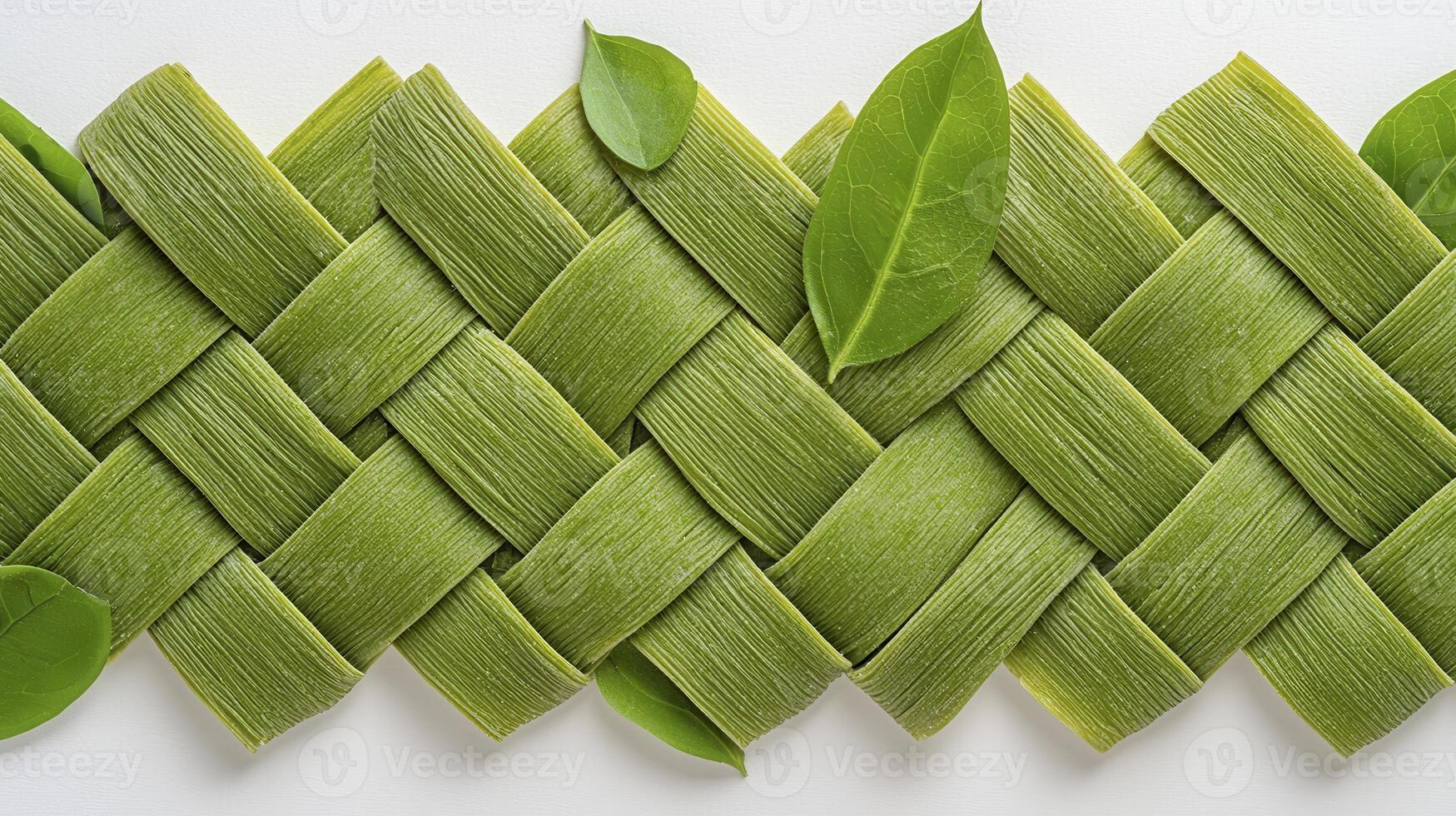 Explore the intricate beauty of this woven green texture, a mesmerizing pattern created from natural materials, showcasing a delicate balance between nature and design, ideal for backgrounds photo