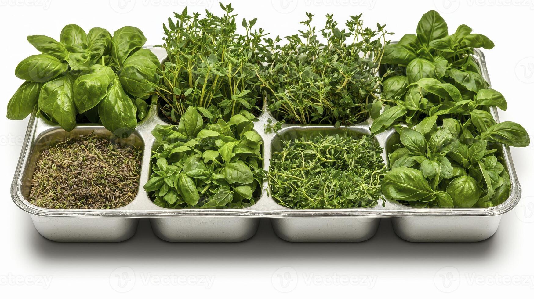 A Vibrant Collection of Fresh Herbs Basil, Thyme, and More Enhance Your Culinary Creations with Aromatic Flavors and Natural Goodness Explore a Variety of Herb Types, Perfect for Cooking, Garnishing photo
