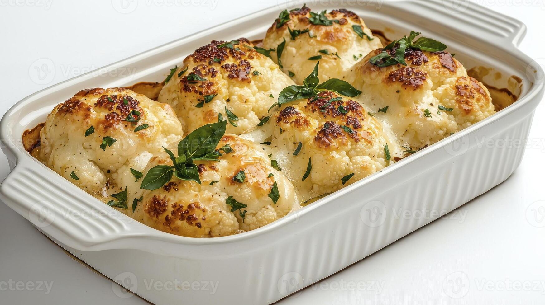 Delicious Baked Cauliflower Recipe A Creamy and Healthy Side Dish or Vegetarian Main Course, Perfect for Dinner or Lunch This Easy-to-Make Cauliflower Gratin with a Cheesy White Sauce Topping is a photo