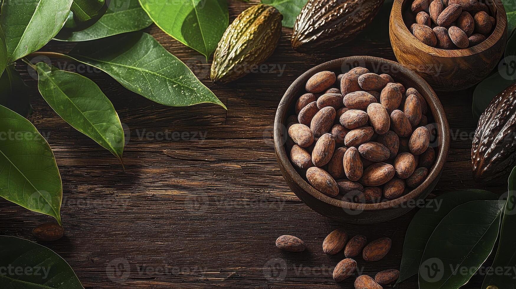 Discover the rich textures and vibrant colors of cocoa beans in this captivating image, showcasing their natural beauty and potential for delicious treats explore the intricate details of the raw photo