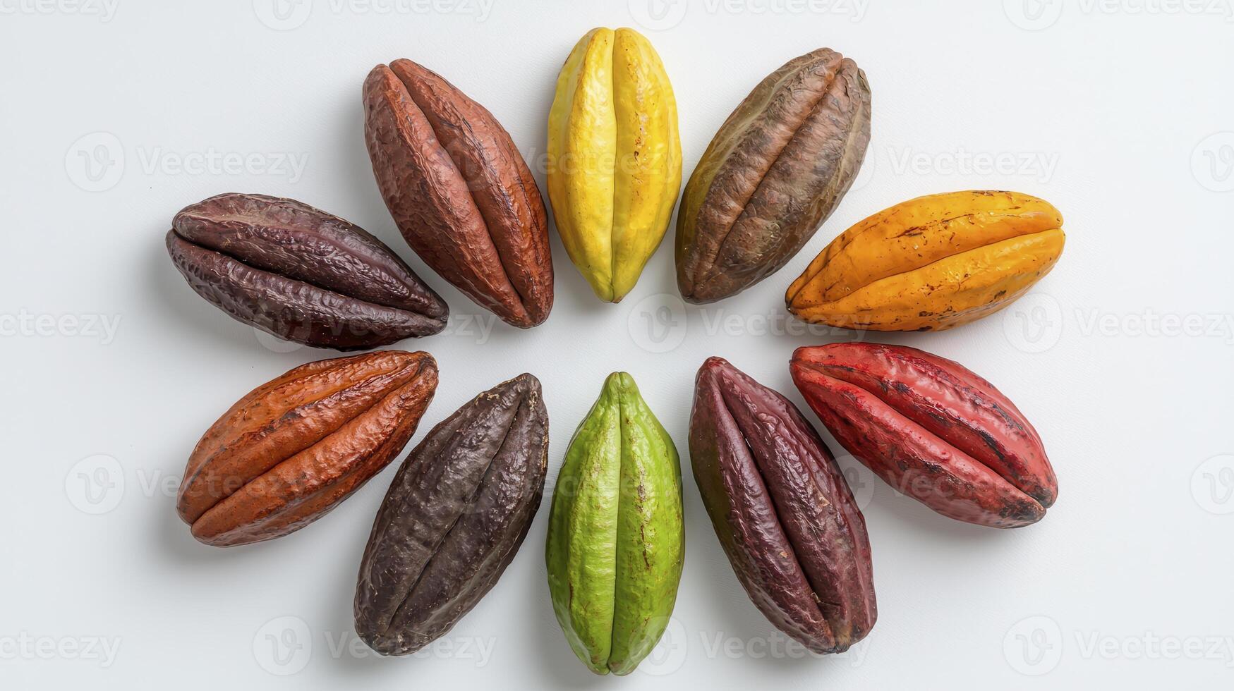 Discover the Vibrant World of Cacao Pods A Stunning Visual Exploration of Colors, Textures, and Forms From the Lush Green to the Deepest Brown, Each Pod Tells a Unique Story Perfect for Chocolate photo