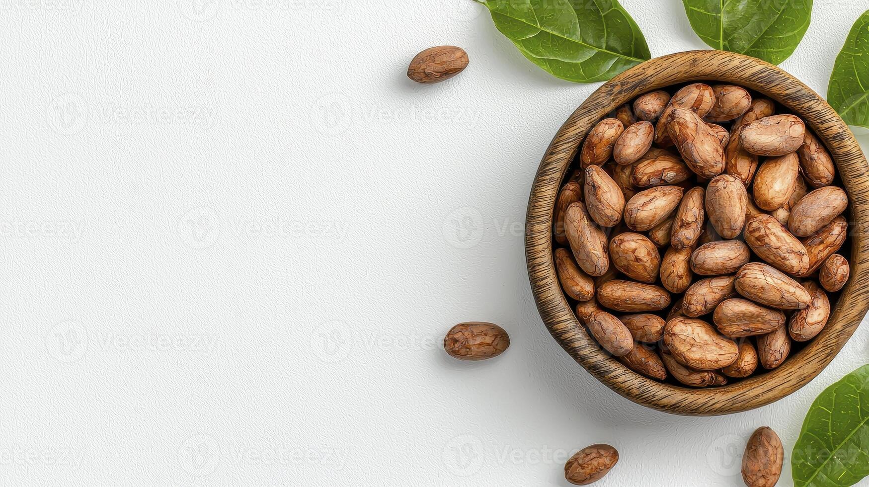 Explore the rich world of cocoa beans with this captivating image showcasing the raw beauty and potential of chocolate's origins a close-up shot reveals the intricate details of each bean in a rustic photo