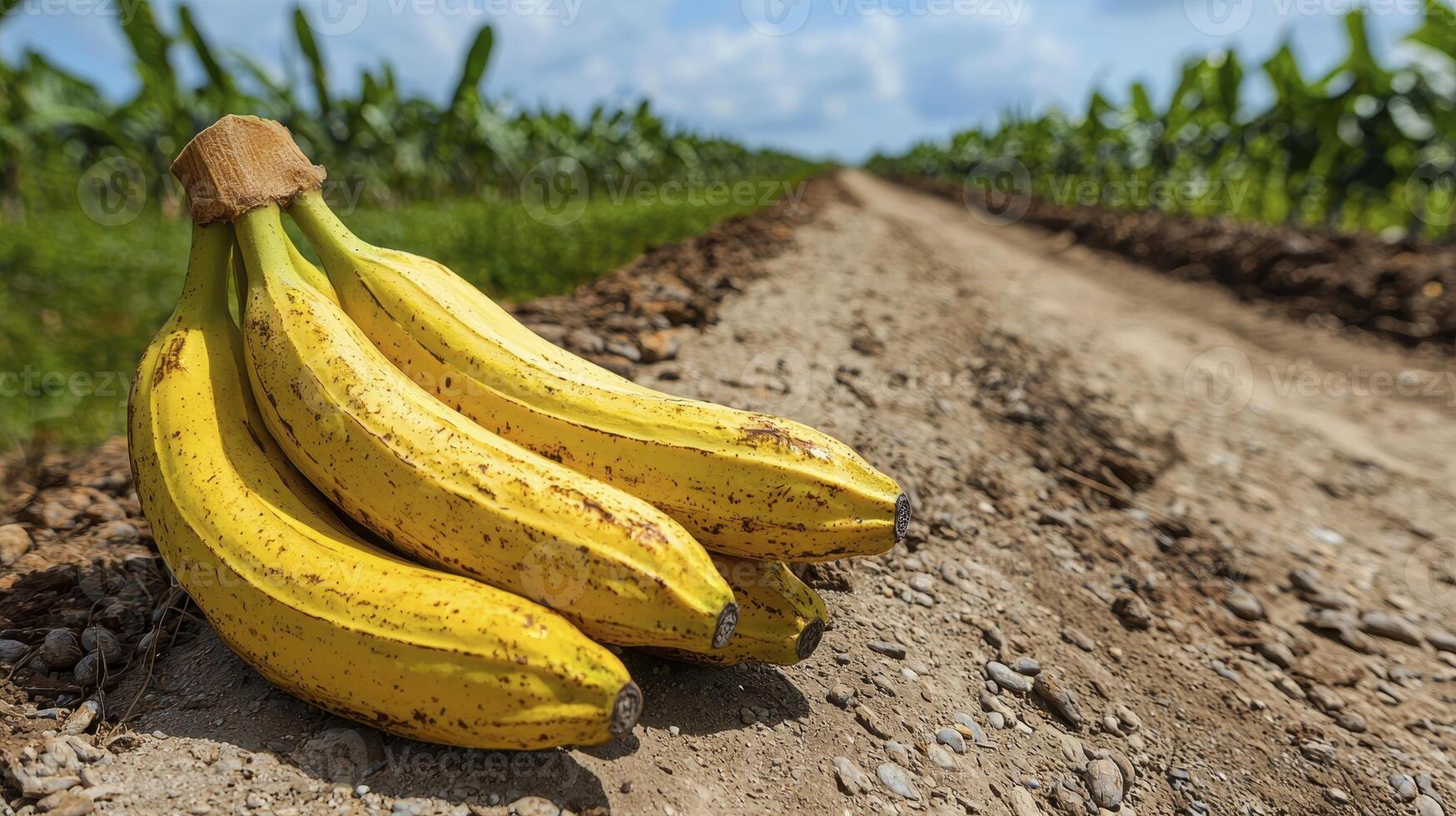 Exploring the Vibrant World of Bananas A Captivating Image of Ripe Yellow Fruits in a Lush Plantation, showcasing the Natural Beauty and Agricultural Richness, highlighting the Essence of Tropical photo