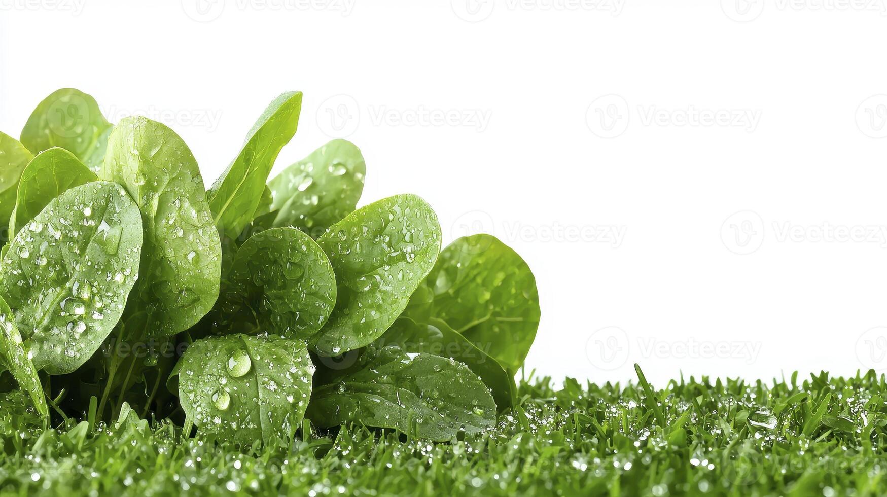 Fresh Spinach Leaves on Green Grass A Vibrant Image Showcasing Healthy Eating and Natural Beauty Discover the crisp texture and vibrant color of spinach, a nutritional powerhouse Perfect for photo