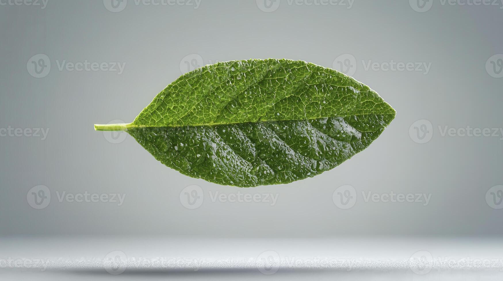 Green Leaf Close-Up Photography Explore the intricate details of a vibrant green leaf against a soft, gradient background Perfect for nature lovers and botanical enthusiasts This high-resolution photo
