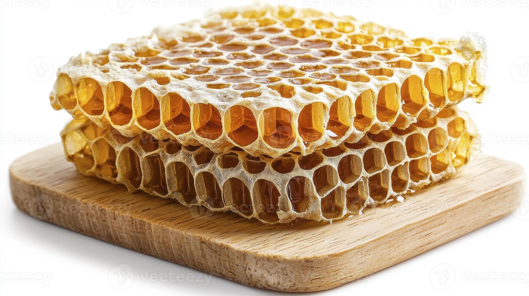 Discover the golden sweetness of honeycomb, a natural wonder created by bees Explore the intricate hexagonal structure of the comb filled with delicious honey This image captures the raw, unfiltered photo
