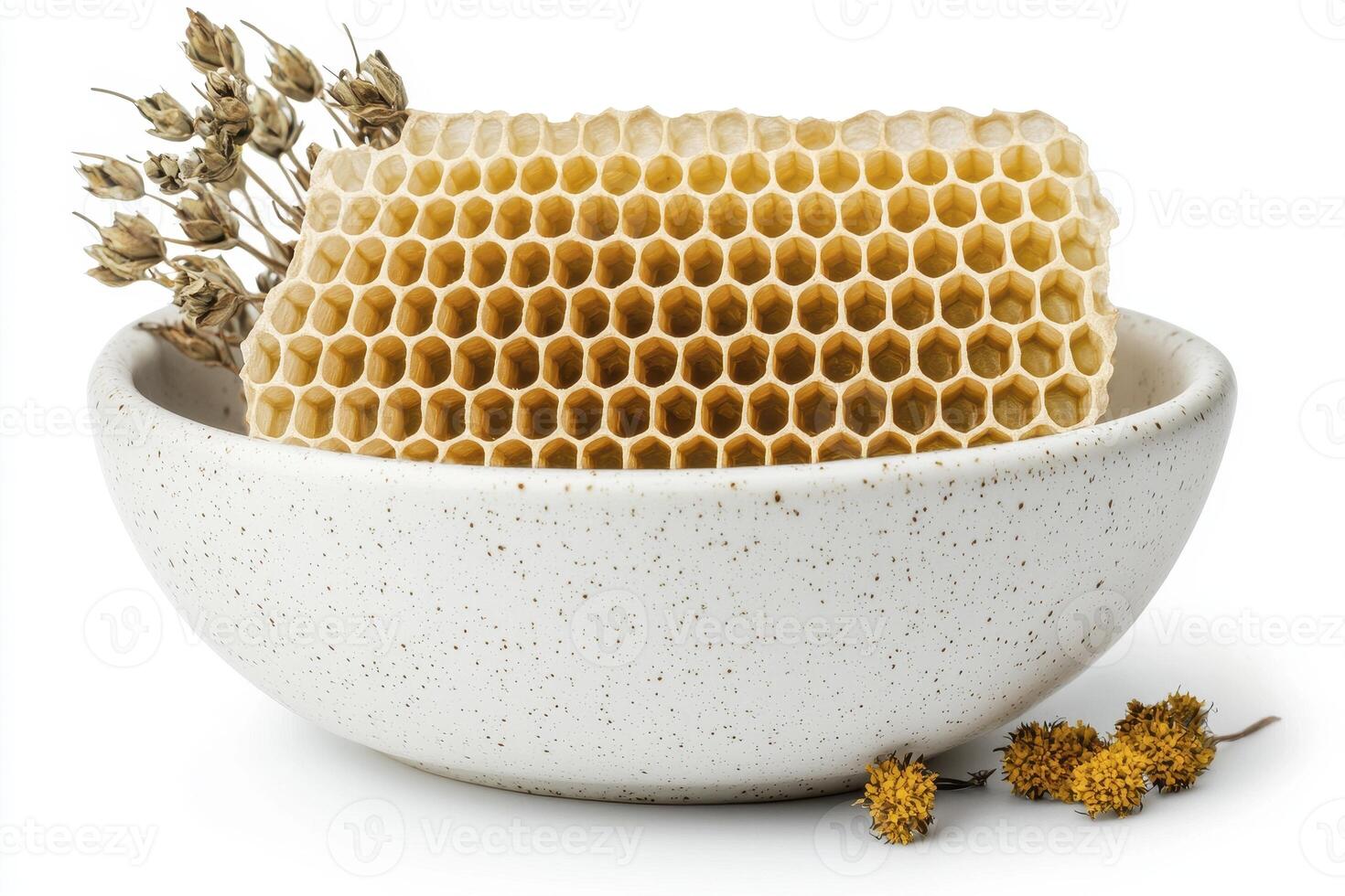 Discover the natural beauty of honeycomb in this exquisite image, showcasing its intricate hexagonal structure and golden hues Explore the wonders of beekeeping and honey production, captured in a photo
