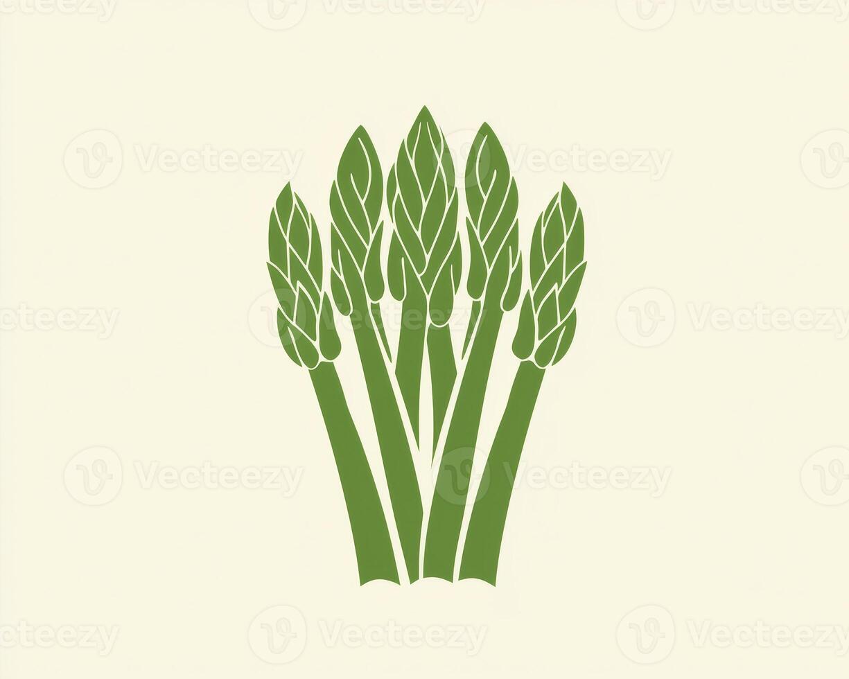 Explore the vibrant simplicity of green asparagus art A minimalist illustration capturing the essence of fresh produce and healthy eating This clean design celebrates the beauty of vegetables photo