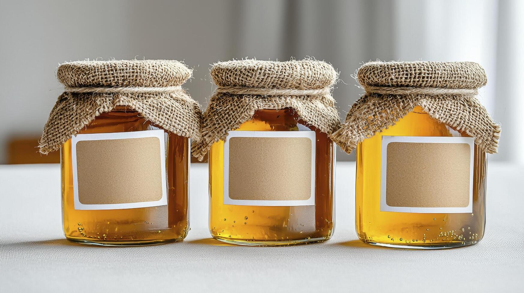 Golden Honey Jars Explore the Natural Sweetness of Pure Honey, a Delicious and Healthy Food Perfect for Breakfast, Cooking, or Sweetening Drinks Discover the Benefits of Raw Honey and its Unique photo