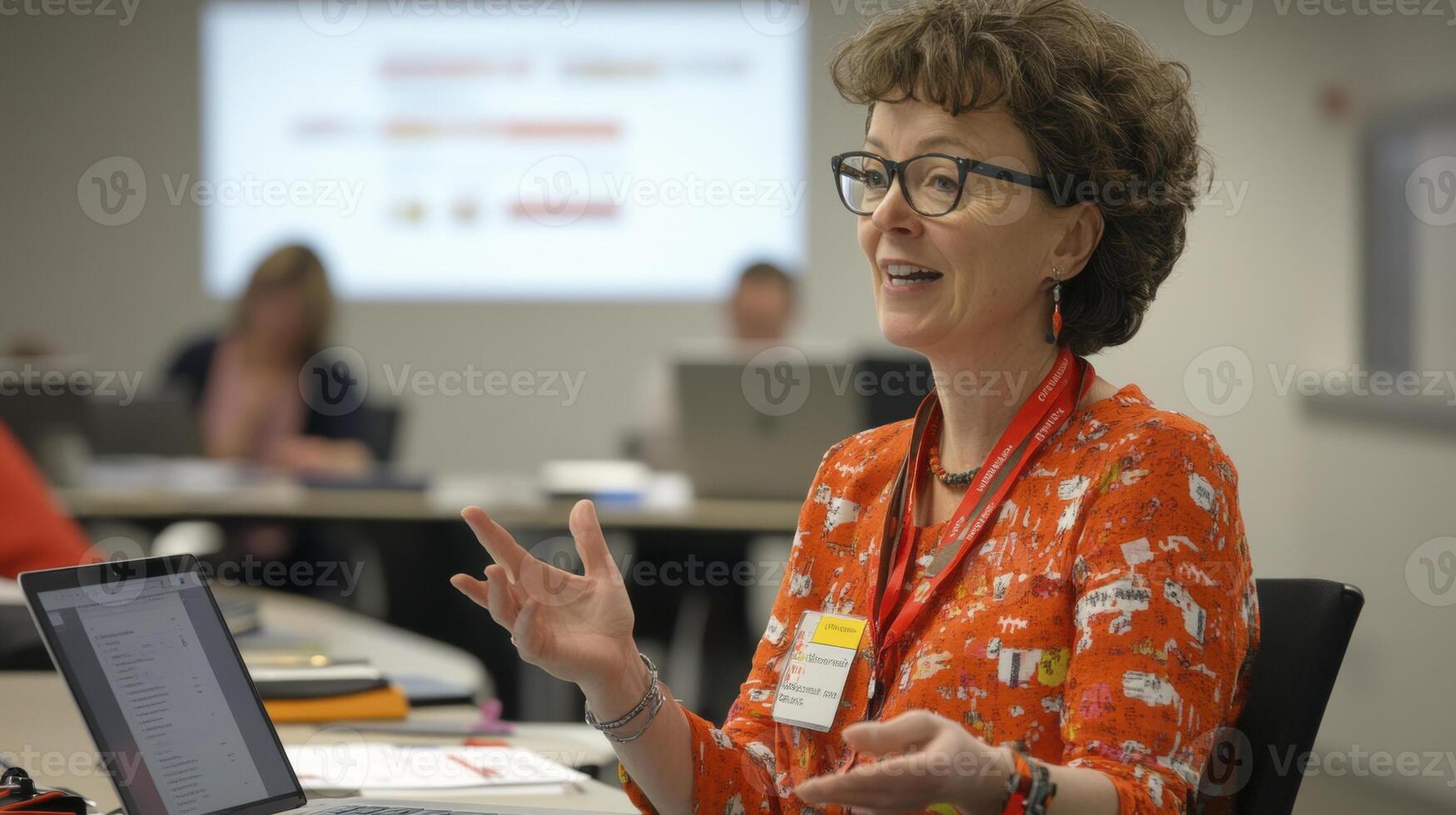 A beaming corporate leader, radiating warmth and competence, stands as a beacon of modern leadership Her smile, genuine and inviting, embodies the spirit of collaboration and innovation Bathed in the photo