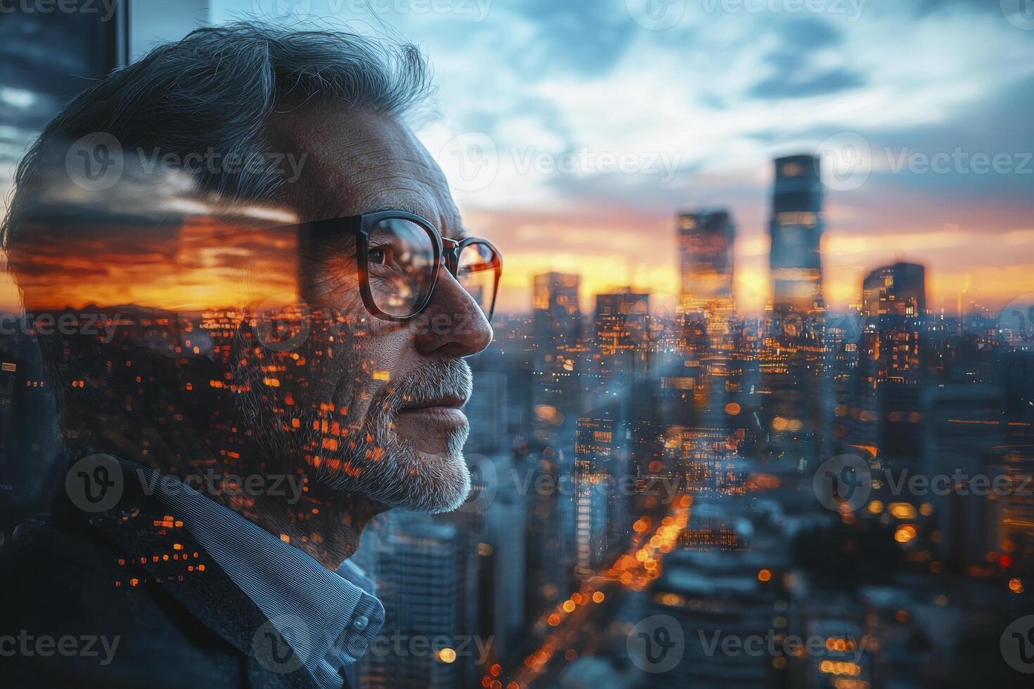 In the twilight years, a seasoned business owner, now retired, meticulously examines his investment returns, navigating the complexities of financial security in his post-professional life His photo