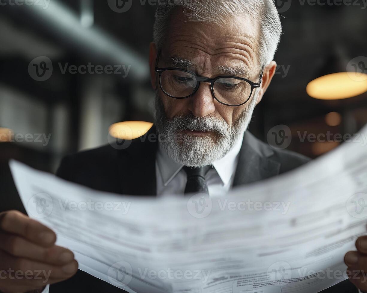 In the twilight years, financial wisdom becomes paramount, especially when contemplating inheritance tax regulations and optimizing one's estate planning strategies A senior gentleman meticulously photo
