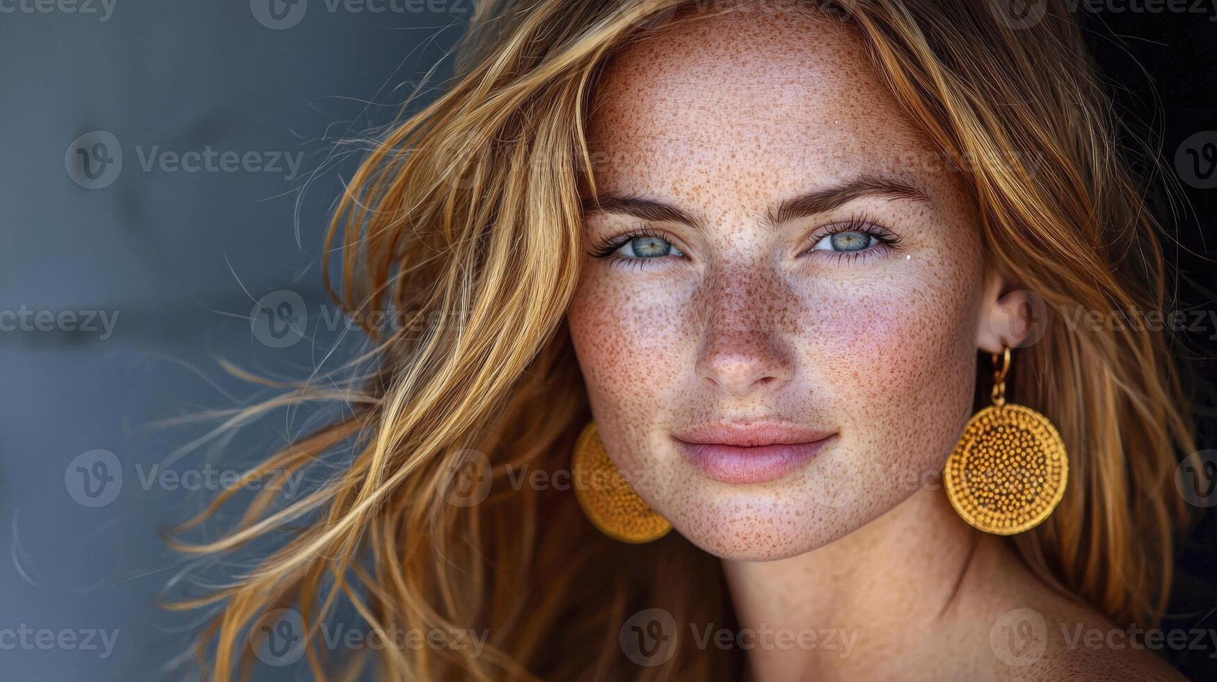 In this captivating headshot, the subject exudes a natural and understated elegance The composition is meticulously balanced, drawing the viewer's attention to the subject's radiant complexion and photo