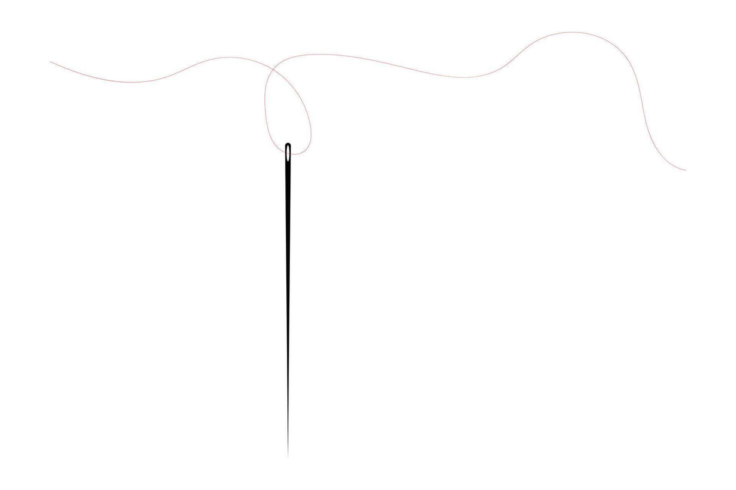 Needle icon. Sewing needle with thread glyph icon. Needle on white background. isolated illustration. vector