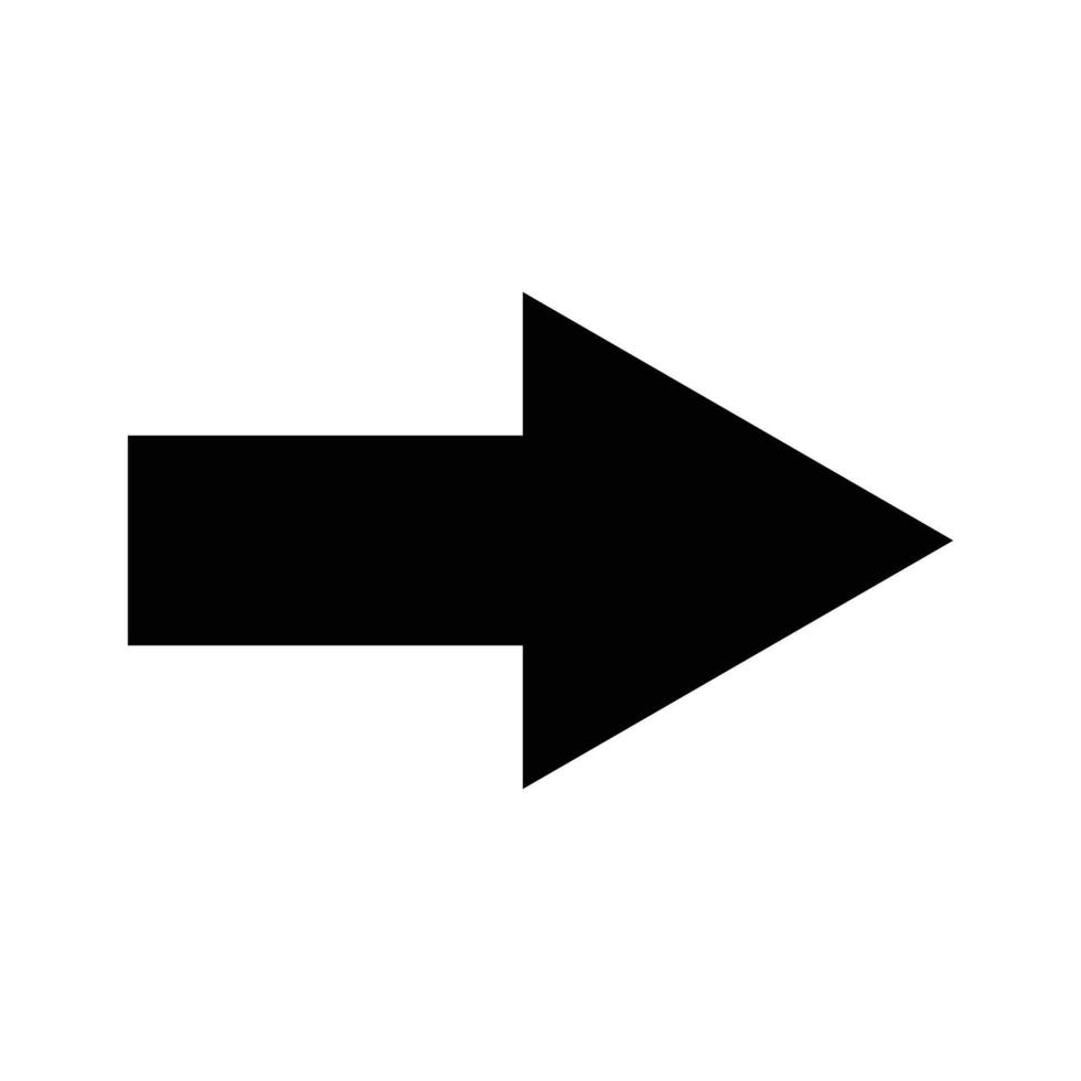 Arrow forward. Black right arrow sign. Arrow icon isolated on white background. Simple illustration. vector