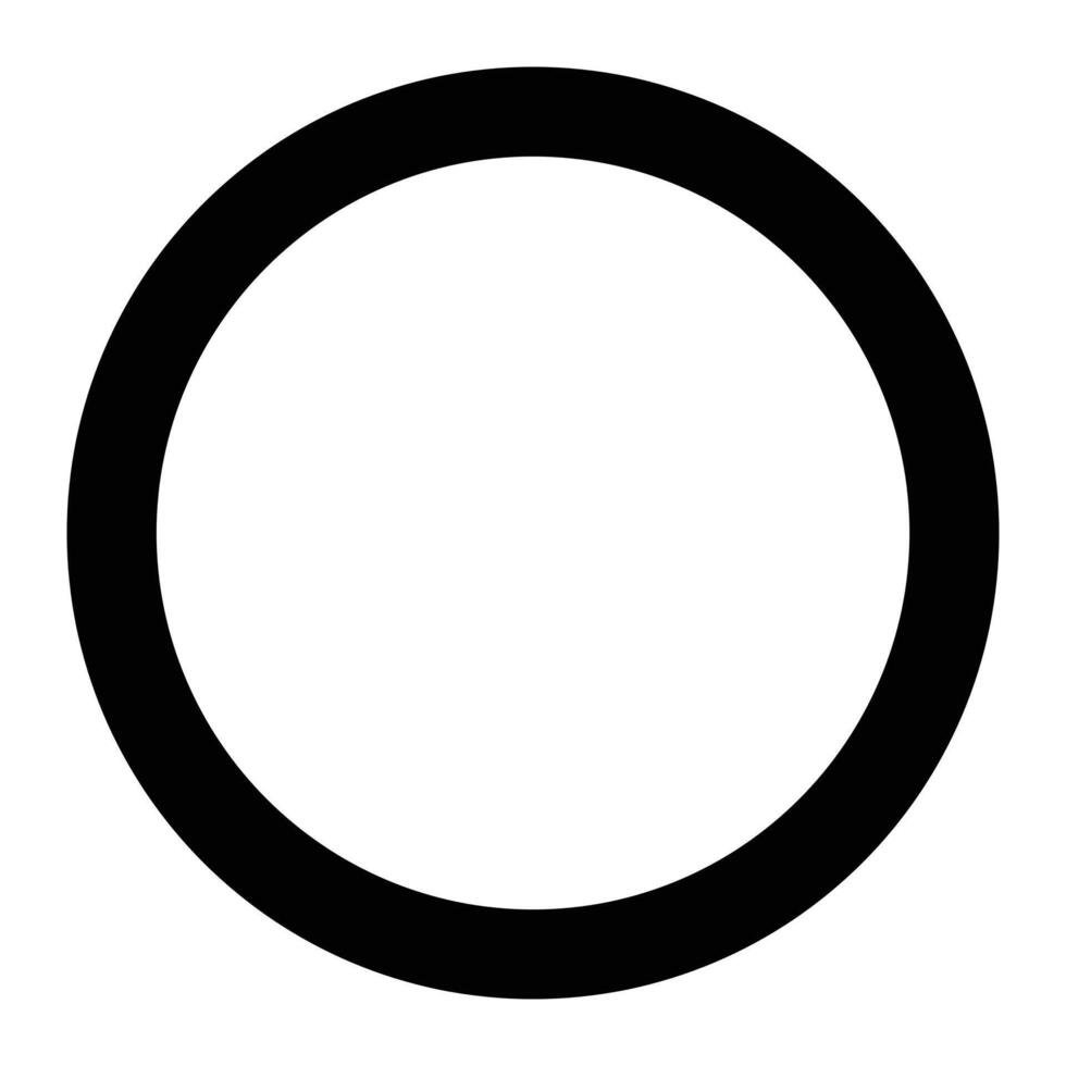 Black circle outline frame icon. Blank circle icon sign and symbol isolated on white background. Simple illustration. vector
