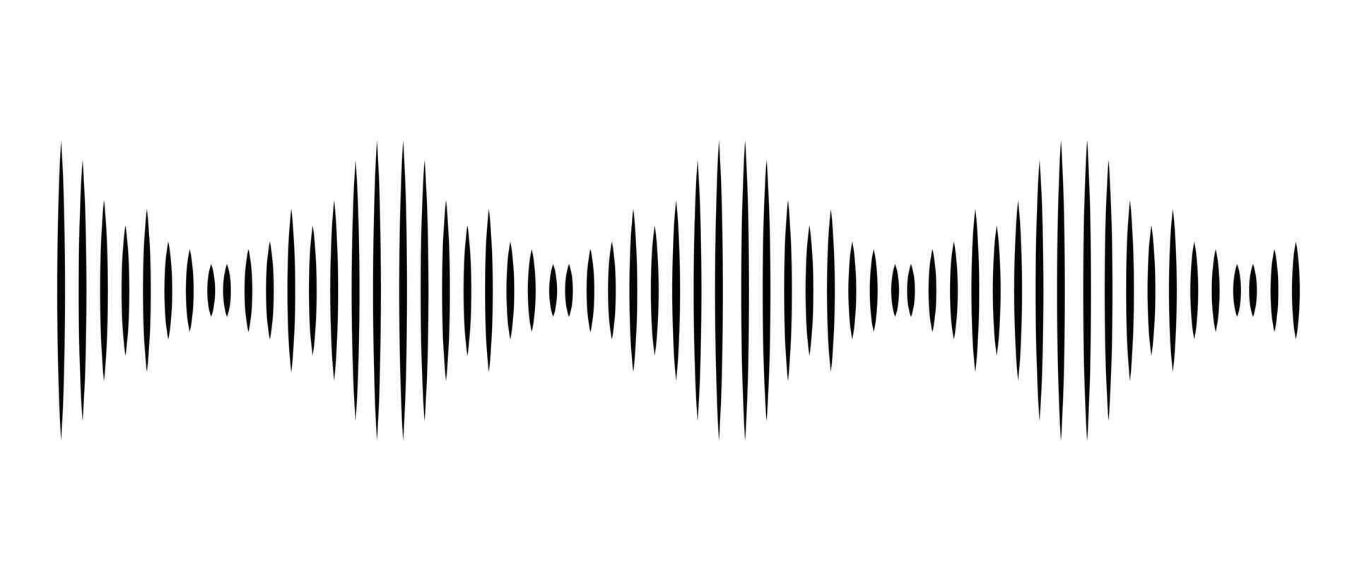 Music line icon. Black sound wave on white background. Web symbol for web and apps. Sign design in outline style. curve radio waves. vector