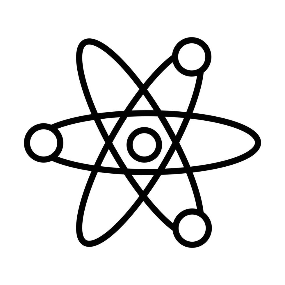 Science, technology icon. Atom science symbol icon illustration graphic design isolated on white background. Atomic icon or logo isolated sign symbol. Simple illustration. vector