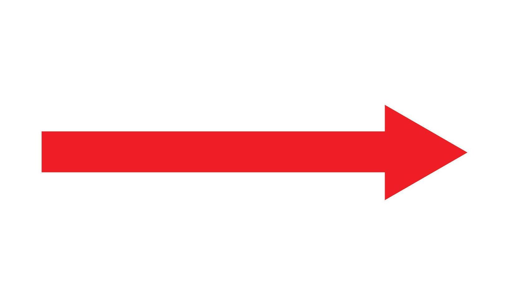 Red arrow forward. Long arrow icon. Graphic illustration for direction symbols isolated on white background. Straight-line arrow icon. vector