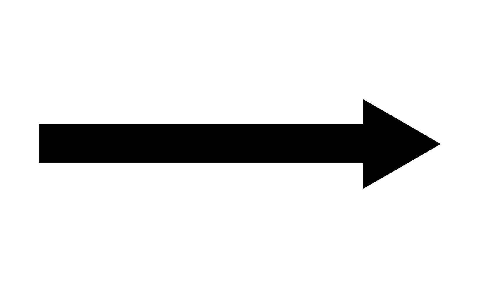 Black arrow forward. Long arrow icon. Graphic illustration for direction symbols Isolated on white background. Straight-line arrow icon in white. vector
