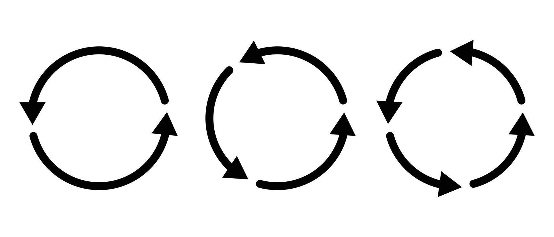 Loading circle arrow icons. Circular arrow icon, circular arrow logo design, redo loop round arrow isolated on white background. vector