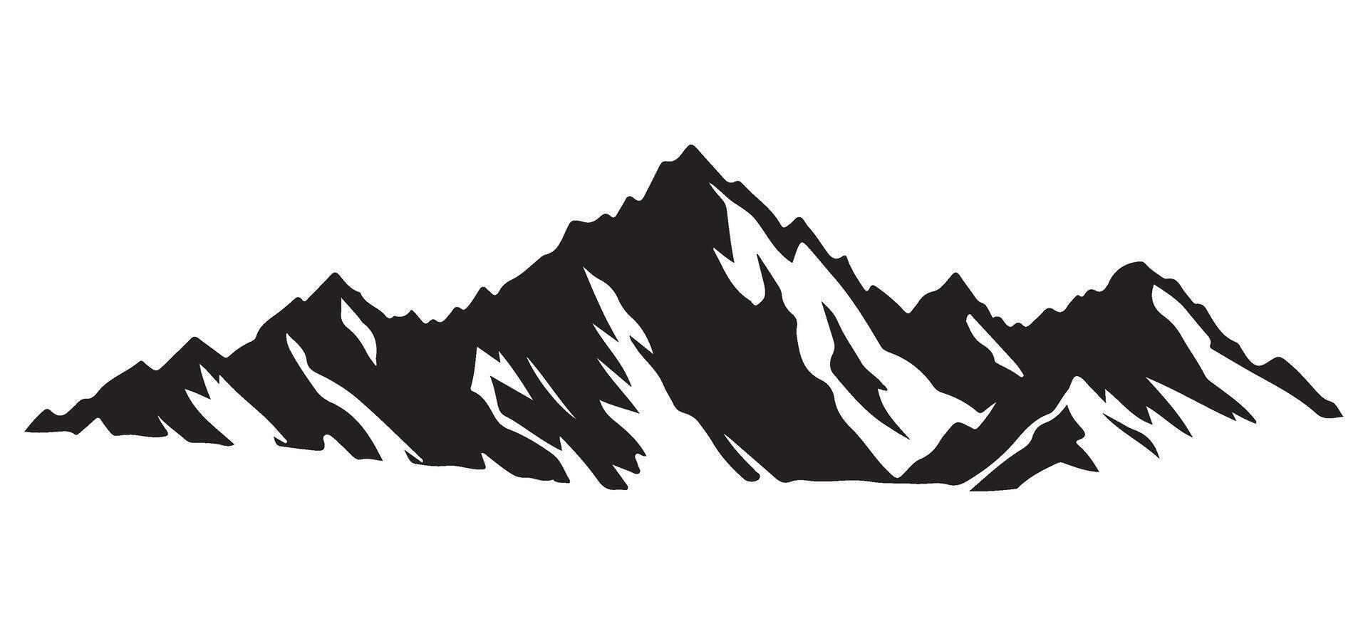 Rugged Mountain Silhouette Illustration for Adventure Designs vector
