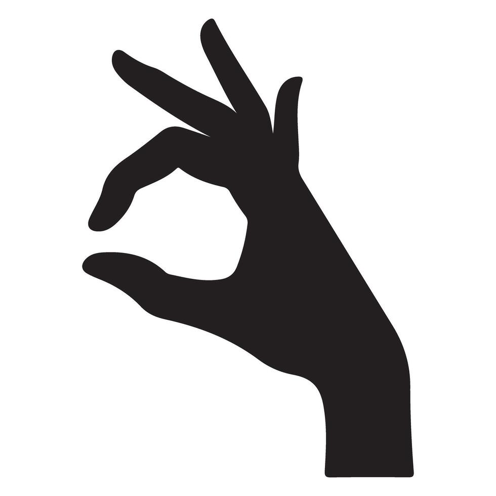 Hand gesture silhouette showing something small a illustration vector