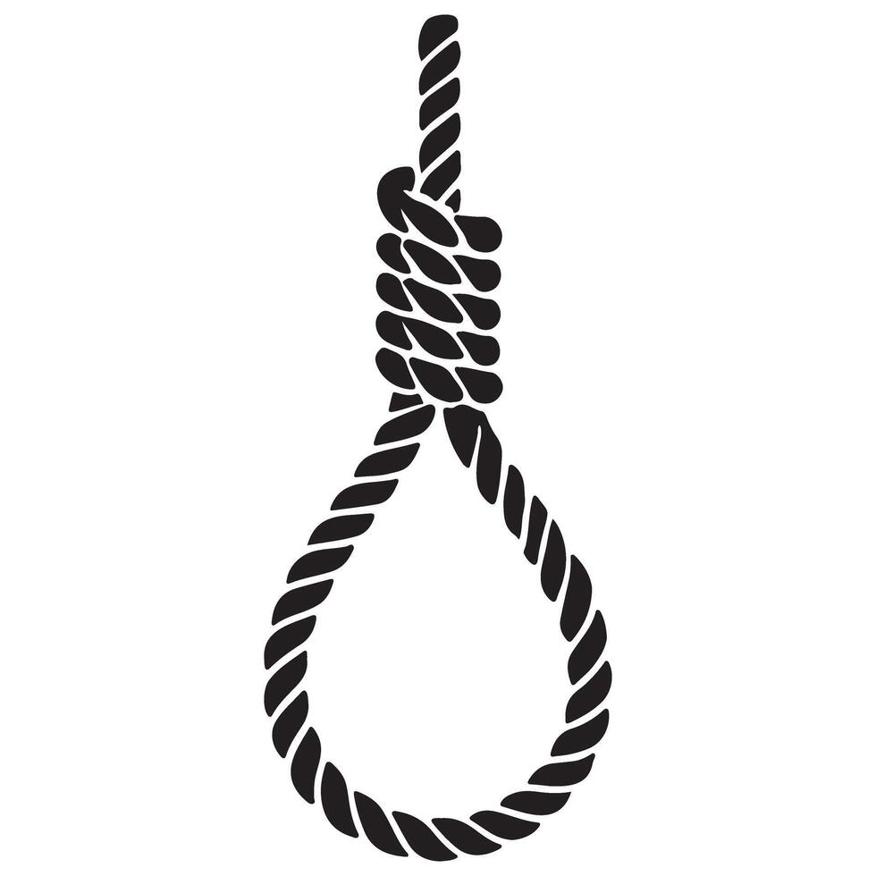 Noose rope knot hanging illustration on a white background vector