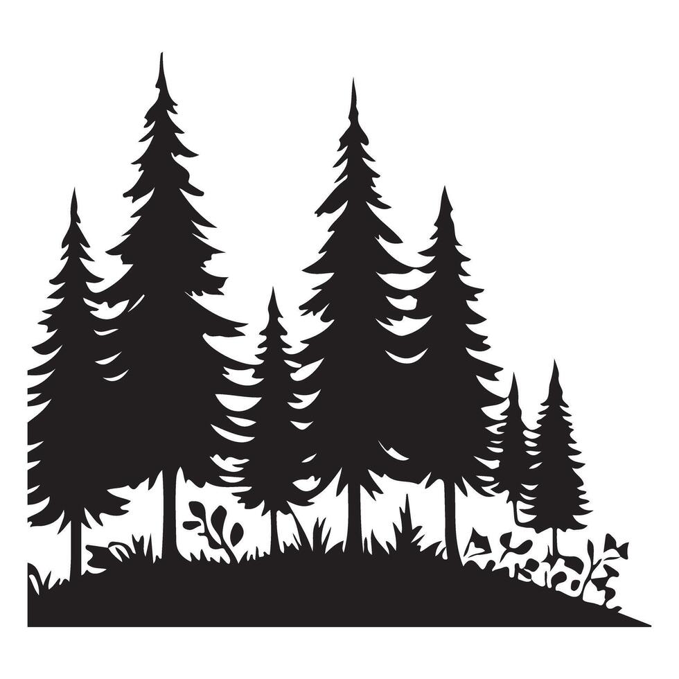 Dense Pine Tree Forest Image for Nature Environment Projects vector