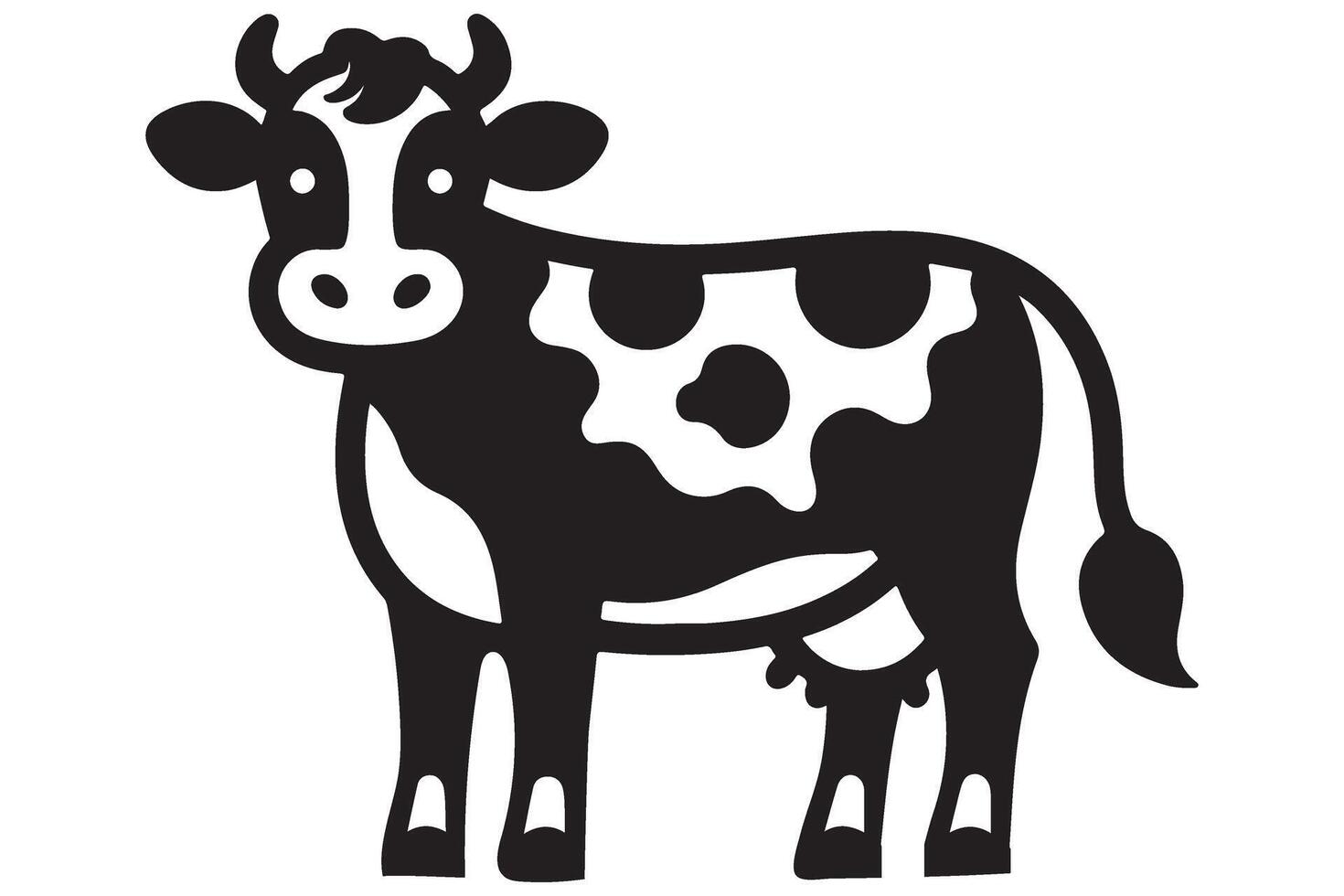 Silhouette of a Dairy Cow Illustration for Agriculture Projects vector