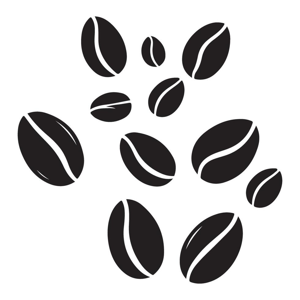 Fresh Roasted Coffee Beans Silhouette Art for Cafe Designs vector