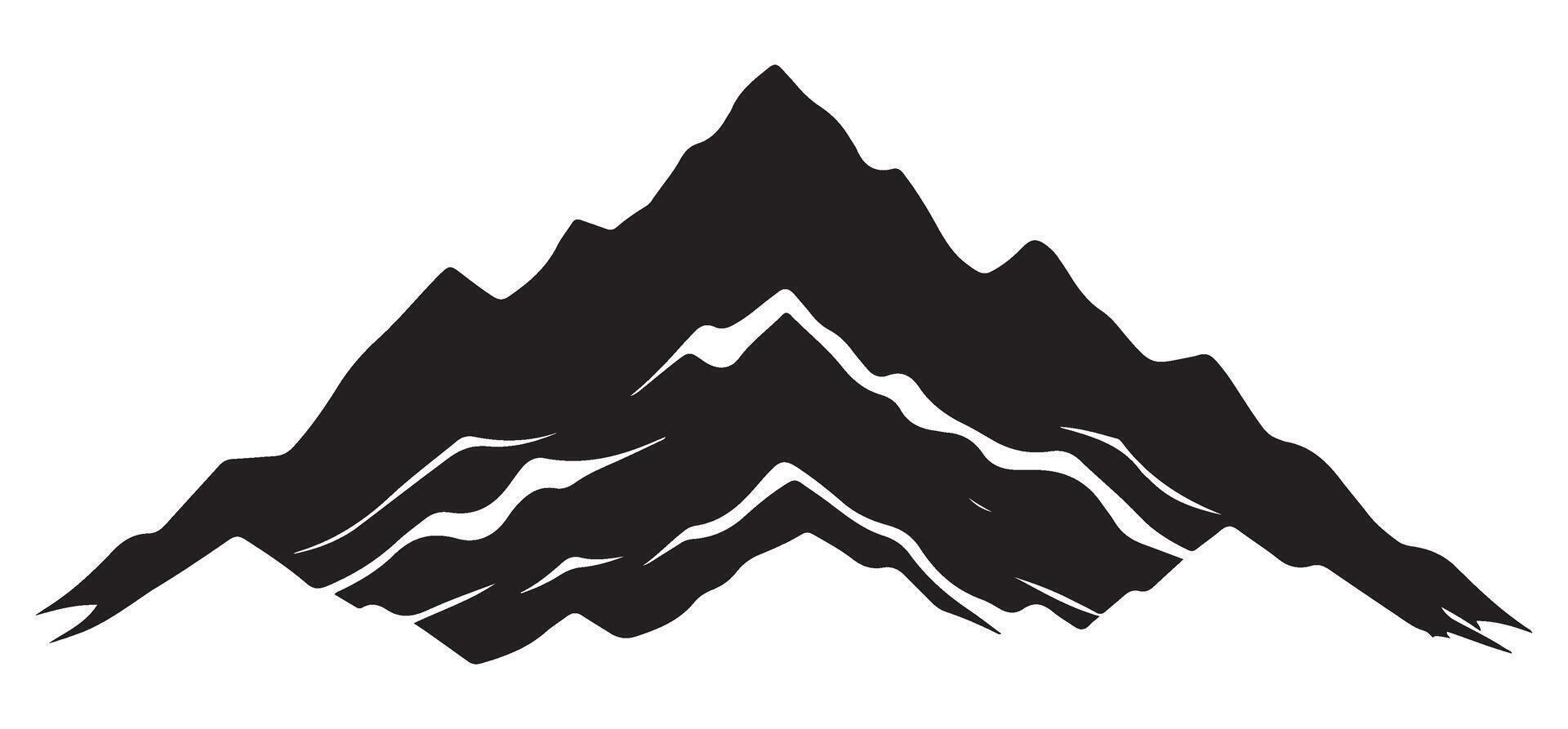 Detailed Mountain Range Silhouette for Outdoor Adventure Designs vector