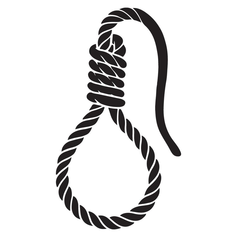 Simple Illustration of a Hungman's Noose Depicting the Hanging Death vector