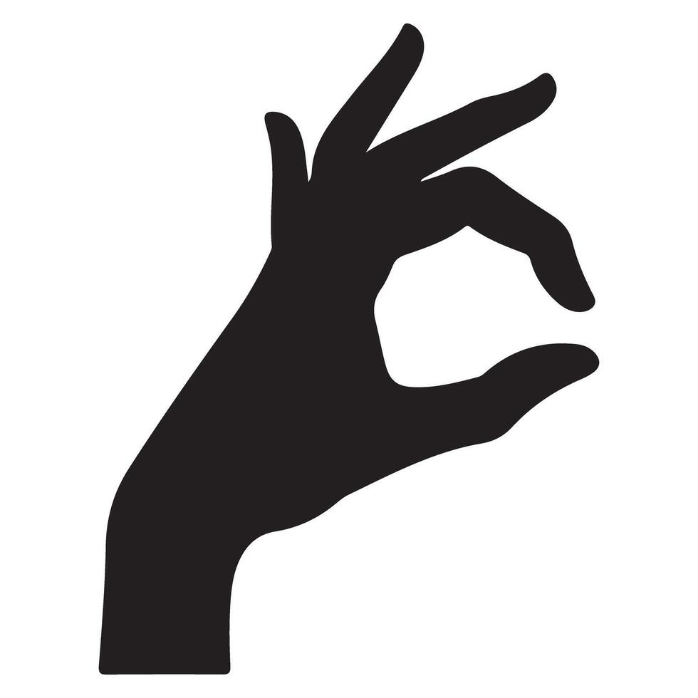 Hand gesture silhouette showing something tiny a illustration vector