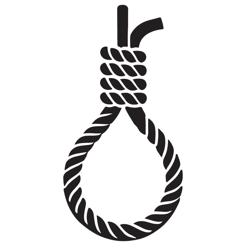 Illustration of a rope with noose isolated on white concept vector
