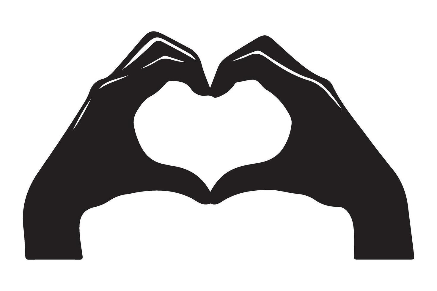 Hand Heart Shape Silhouette Illustration of Love and Affection vector