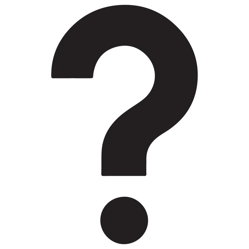 Classic Question Mark Symbol for Inquiries and Curiosity Vectors