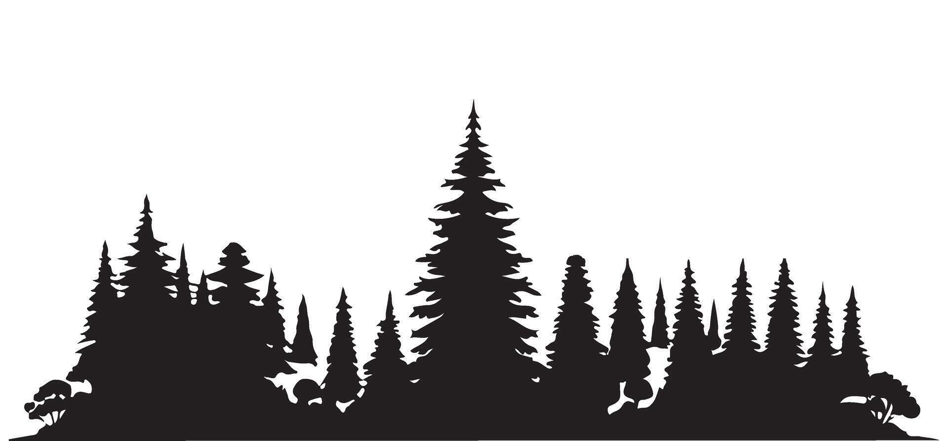 Silhouette Forest Trees Illustration for Nature Scene Art vector