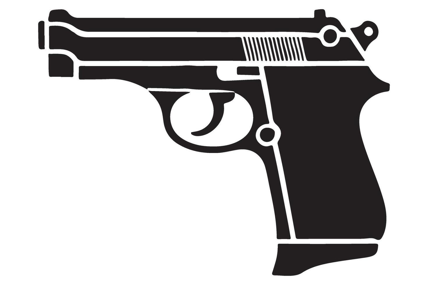 Detailed Silhouette Illustration of a Walther Handgun for Collectors vector